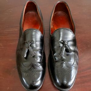 Allen Edmonds Saxon Wingtip Black Leather Tassel Loafers 11 Alan Width B
